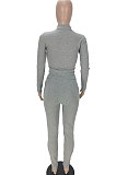 Black Women Pure Color Long Sleeve Irregular Bodycon Pants ANK06030-2
