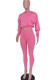 Black Women Pure Color Long Sleeve Fashion Sexy Dew Waist Hooded Tops Sport Pants Sets ED8534-1
