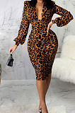 Black Fashion New Long Sleeve Deep V Neck Collect Waist Bodycon Dress SMR10587-1
