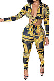 Yellow Women Fashion Sexy Printing Bandage Two Pieces BYQ1038 