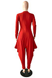 Black Wholesale Pure Color Long Sleeve Deep V Neck Collect Waist Jumpsuits YNS1673-1