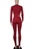 Black Euramerican Women Solid Color Dew Waist Sexy High Waist Bodycon Jumpsuits BYQ1037-1