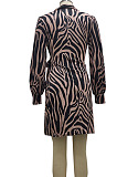 Green Night Club Digital Printing Long Sleeve V Neck Slim Fitting Hip Dress SMR10585-1