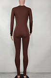 Black Women Sexy Deep V Collar Pure Color Bodycon Jumpsuits BYQ1036-1