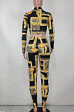 Yellow Women Fashion Sexy Printing Bandage Two Pieces BYQ1038 