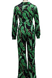 Black Sexy New Printing Long Sleeve Bandage Crop Tops Wlide Leg Pants Sets SMR10673-3