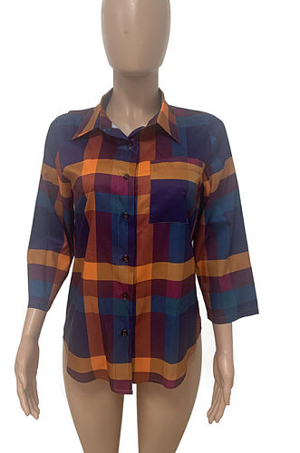 Multicolor Autumn Winter Women Printing Trendy Cardigan Long Sleeve Single-Breasted Shirts LD81050