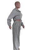 Black Modest New Long Sleeve Drawsting Zip Hooded Tops Wide Leg Pants Sport Sets TZ1209-3