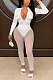 White Women Sexy Pure Color Zipper Pocket Mesh Spaghetti Pants Sets AGY68520-1