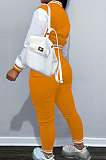 Black Casual Webbing Spliced Ribber Letter  Printing Long Sleeve Cardigan Jacket Coat Trousers Baseball Uniform Sets SM9213-1
