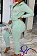 Aqua Blue Sports Long Sleeve Hoodie Pencil Pants Plain Color Sets XMY081-6
