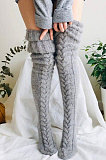 Knitted Thigh Hihg Socks in Black WLW01-1