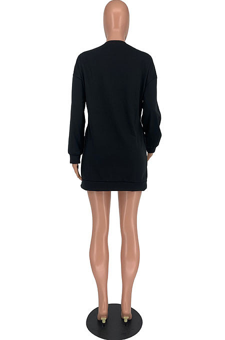 Red Cotton Blend Long Sleeve Round Collar With Pocket Casual Hoody Tops XXR3009-1