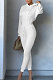 White Wholesale New Long Sleeve Hoodie Mid Waist Trousers Slim Fitting Plain Color Sets WY6855-1