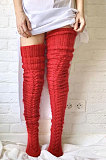 Knitted Thigh Hihg Socks in Grey WLW01-3