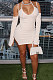 White Night Club Sexy Ribber Off Shoulder Condole Belt Solid Color Hip Dress YLY196-3