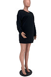 Red Cotton Blend Long Sleeve Round Collar With Pocket Casual Hoody Tops XXR3009-1