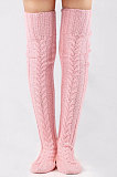 Knitted Thigh Hihg Socks in Grey WLW01-3