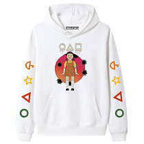 White Squid Game Fleece Casual Pullover Hoodie Tops Unisex PBQY20201125-6