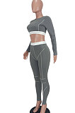 Blue Women Sexy Causal Fashion Dew Waist TwoPieces ED1076-2