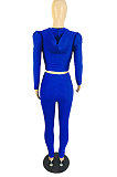 Red Simple New Fish-Scale Pattern Long Sleeve Zipper Hoodie Skinny Pants Yoga Solid Color Sets ZMM9135-3