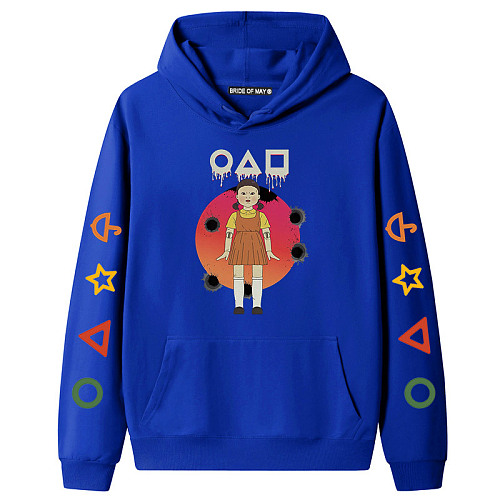 Blue Squid Game Fleece Casual Pullover Hoodie Tops Unisex PBQY20201125-3