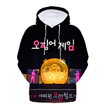 Squid Game Digital Printing Pullover Hooded Fleece Long Sleeve Casual Baseball Uniform Unisex HQS01