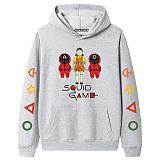 Gray Squid Game Fleece Casual Pullover Hoodie Tops Unisex PBQY20201125-4