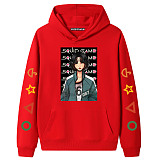 Red Squid Game Fleece Casual Pullover Hoodie Tops Unisex PBQY20201125-1