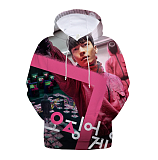 Squid Game Digital Printing Pullover Hooded Fleece Long Sleeve Casual Baseball Uniform Unisex HQS01