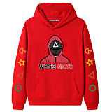 Red Squid Game Fleece Casual Pullover Hoodie Tops Unisex PBQY20201125-1