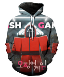 Squid Game Printing Casual Autumn Hoodie Tops Unisex HYT001