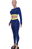 Gray Women Sexy Causal Fashion Dew Waist TwoPieces ED1076-1