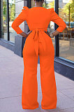 Black Sexy Pure Color Puff Sleeve V Neck Back Bandage Crop Tops Wide Leg Pants Sets ZMM9126-1