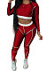 Wine Red Women Sexy Causal Fashion Dew Waist TwoPieces ED1076-3