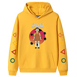 Yellow Squid Game Fleece Casual Pullover Hoodie Tops Unisex PBQY20201125-2