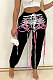 Pink Modest Multicolor Eyelet Strining Times Pants BM7233-6