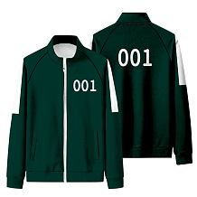 Squid Game Sport Stand Collar Long Sleeve Zipper Fleece Coat HFW01-4