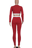 Gray Women Sexy Causal Fashion Dew Waist TwoPieces ED1076-1