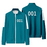 Squid Game Sport Stand Collar Long Sleeve Zipper Fleece Coat HFW01-1