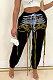 Green Modest Multicolor Eyelet Strining Times Pants BM7233-3