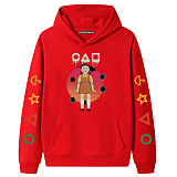 Red Squid Game Fleece Casual Pullover Hoodie Tops Unisex PBQY20201125-1