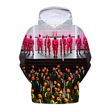 Squid Game Digital Printing Pullover Hooded Fleece Long Sleeve Casual Baseball Uniform Unisex HQS01