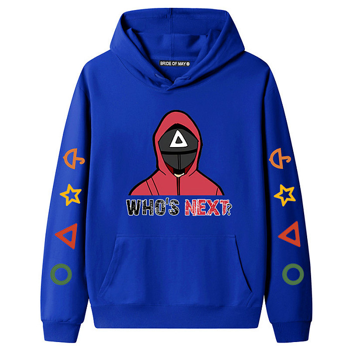 Blue Squid Game Fleece Casual Pullover Hoodie Tops Unisex PBQY20201125-3