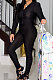Black Women Autumn Winter Sport Yoga Long Sleeve Cardigan Zipper Solid Color Casual Pants Sets LD81046-3