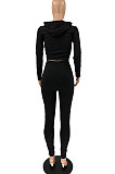 White Modest Shirred Detail Side Stripe Long Sleeve Dew Waist Tops Pencil Pants Slim Fitting Sets YYF8257-1