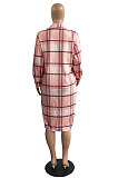 Yellow New Luxe Plaid Woolen Cloth Long Sleeve Lapel Neck Single-Breasted Long Jacket Coat H1749-2