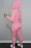 SUPER WHOLESALE | Black Wholesale Sports Women Long Sleeve Zipper Hoodie Bodycon Pants Solid Color Sets LML273-1