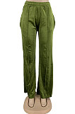 Dark Brown Simple Luxe Velvet Pure Color Casual Wide Leg Pants DN8638-1