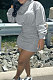 Grey Wholesale Cotton Preppy Long Sleeve Hoodie Mini Dress DN8639-1